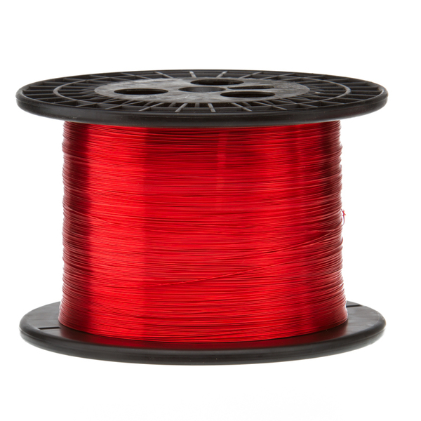 Remington Industries Magnet Wire, Enameled Copper Wire, 26 AWG, 10 Lbs, 12800' Length, 0.0168" Diameter, Red 26SNS10